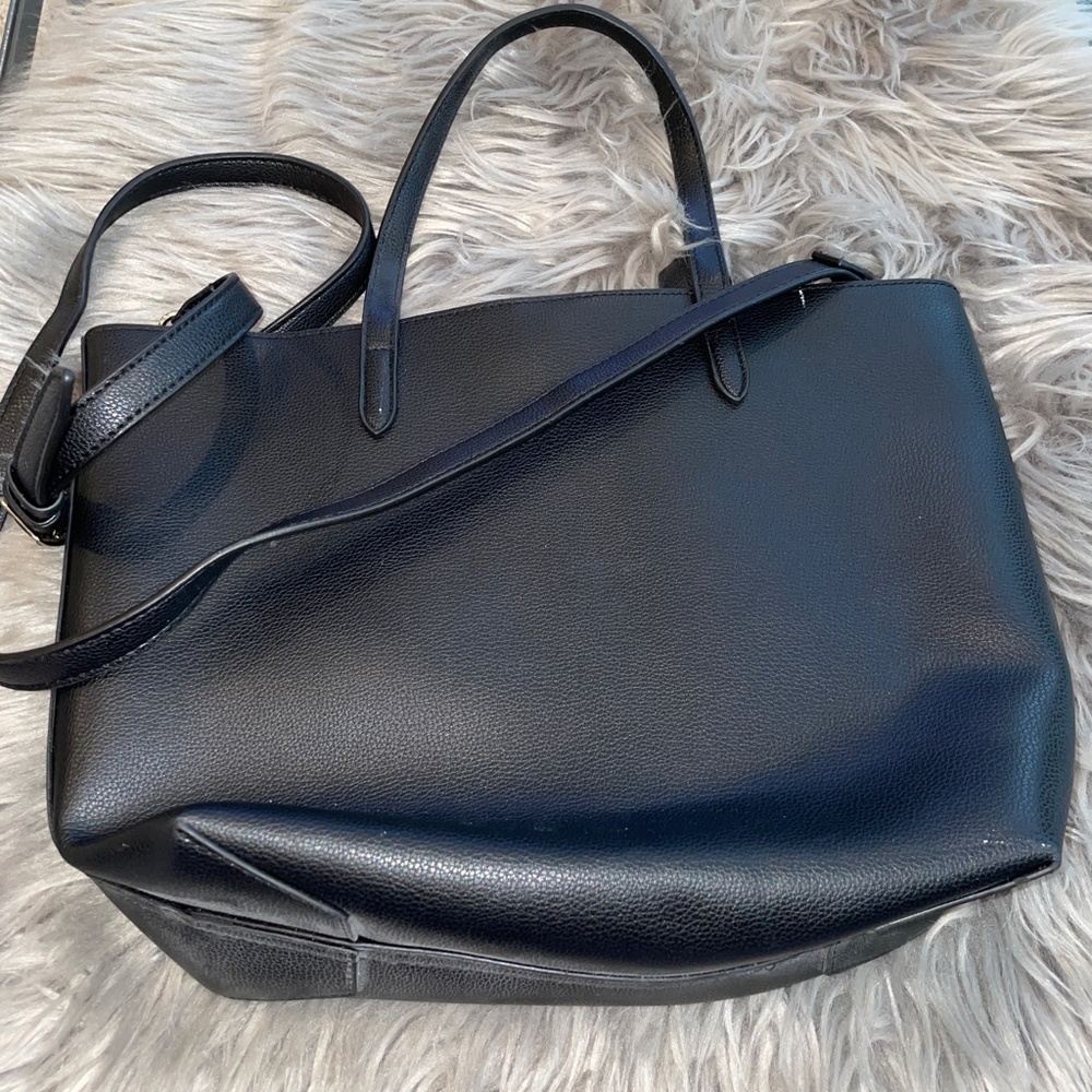 Victoria's Secret Simple Black Crossbody Medium Tote Purse - Picture 3 of 5